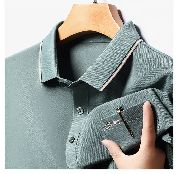Men Blue Polo Shirt Short Sleeve Casual Wear — feature 26