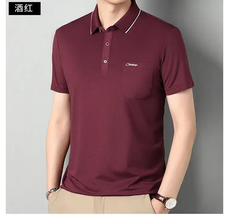 Men Blue Polo Shirt Short Sleeve Casual Wear — feature 27