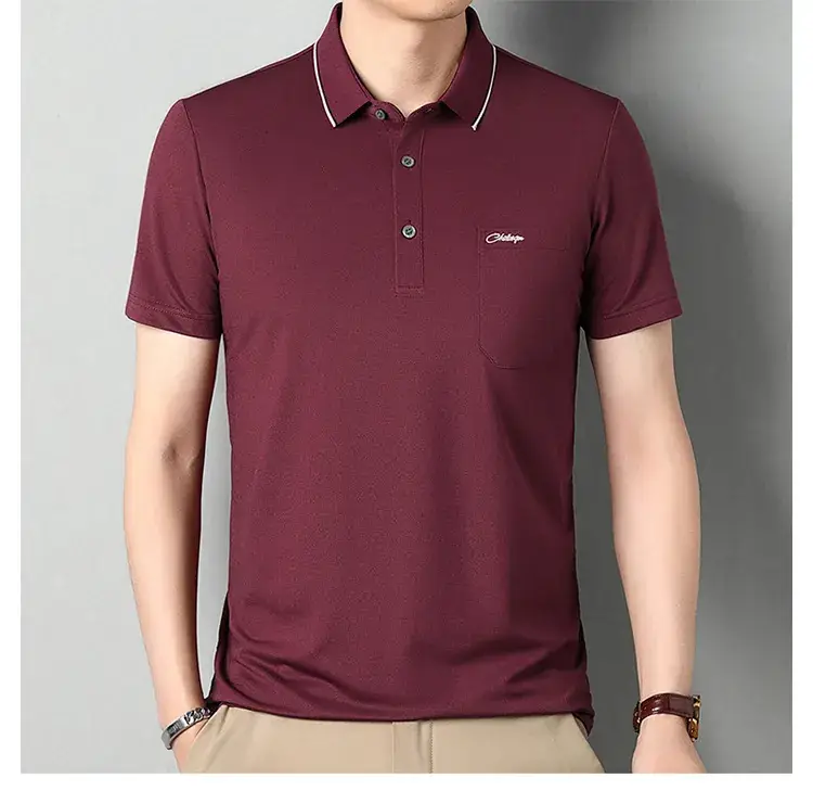 Men Blue Polo Shirt Short Sleeve Casual Wear — feature 28