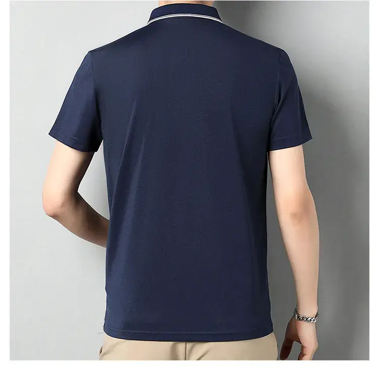 Men Blue Polo Shirt Short Sleeve Casual Wear — feature 36