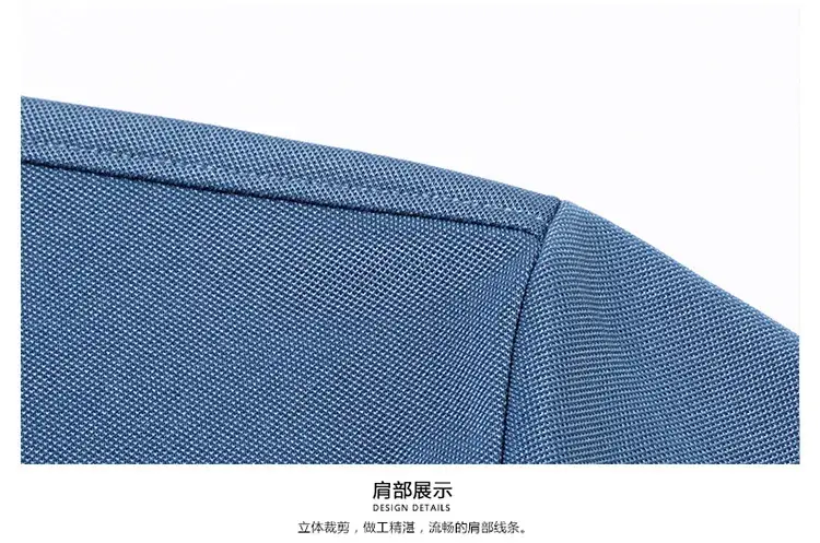 Men Blue Polo Shirt Short Sleeve Casual Wear — feature 40