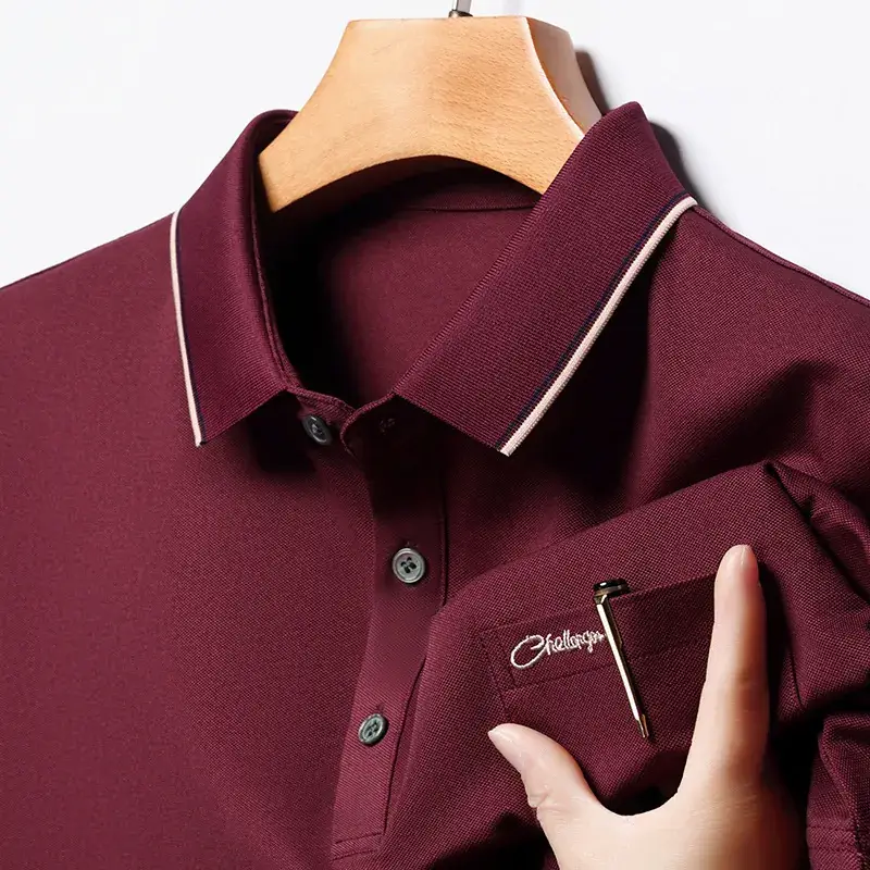 Men Blue Polo Shirt Short Sleeve Casual Wear - Image 4