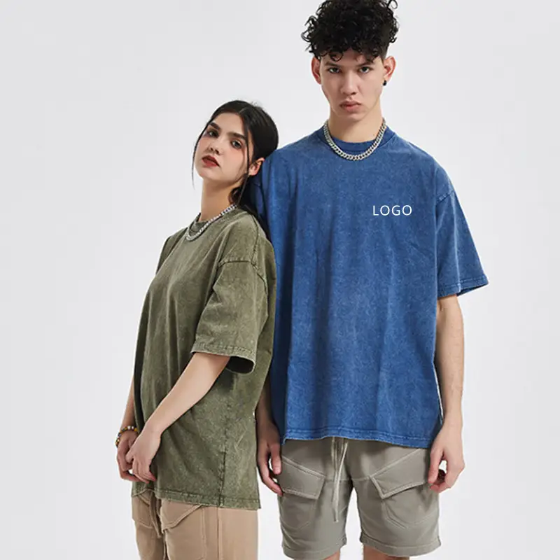 Men Grey Distressed Cotton T-Shirt Off-Shoulder Oversize - Image 11