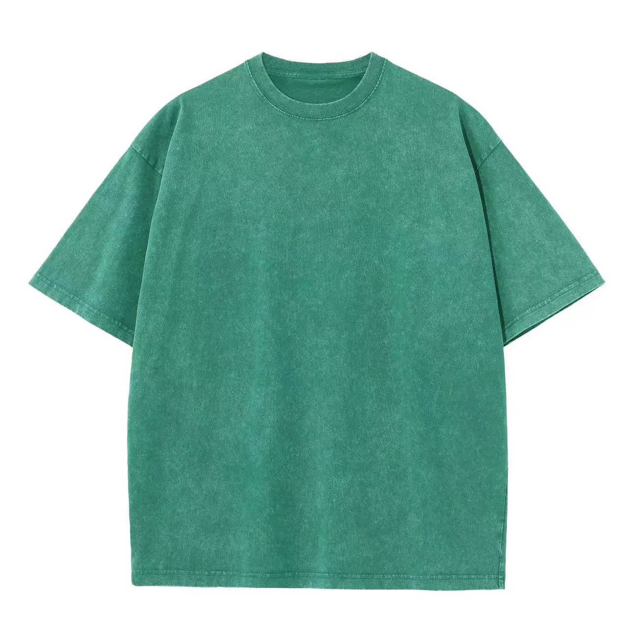 Men Grey Distressed Cotton T-Shirt Off-Shoulder Oversize - Image 6