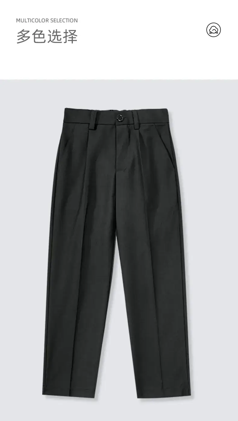 Boys Spring Autumn Suit Pants Dark Gray Navy Primary School Uniform Pants — feature 11