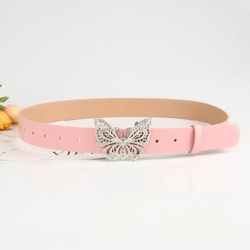 Alloy Butterfly Belt for Women with Rhinestone Design