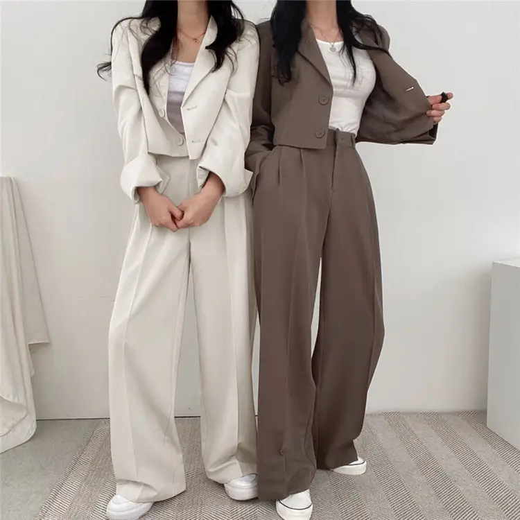 Women Pink Korean Style Suit Jacket 2025 Spring Fall Small — feature 14