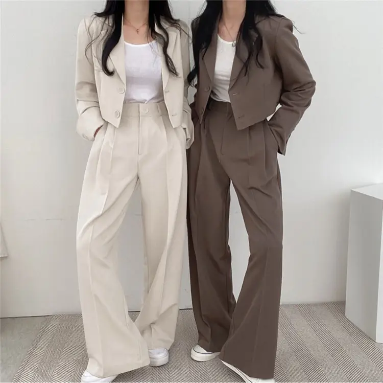 Women Pink Korean Style Suit Jacket 2025 Spring Fall Small — feature 15