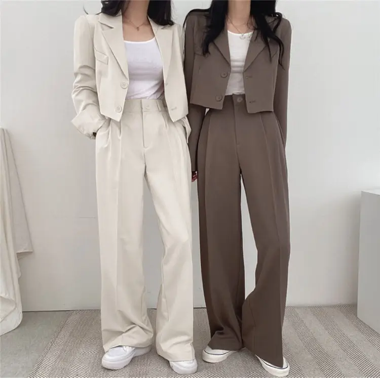 Women Pink Korean Style Suit Jacket 2025 Spring Fall Small — feature 16
