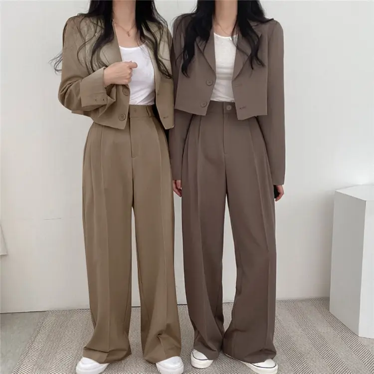 Women Pink Korean Style Suit Jacket 2025 Spring Fall Small — feature 18