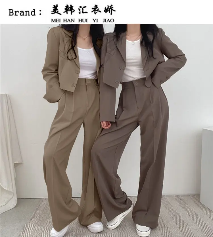 Women Pink Korean Style Suit Jacket 2025 Spring Fall Small — feature 19