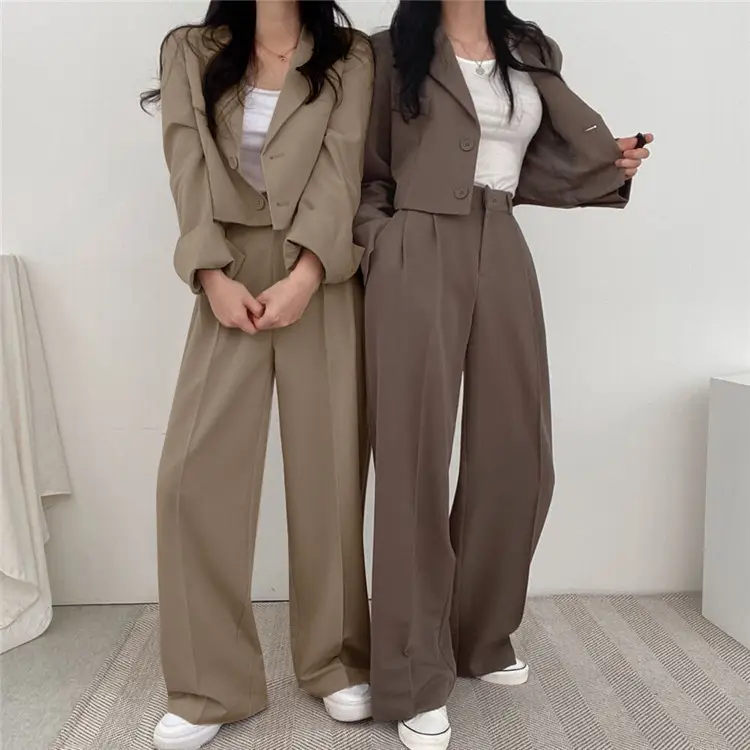 Women Pink Korean Style Suit Jacket 2025 Spring Fall Small — feature 21