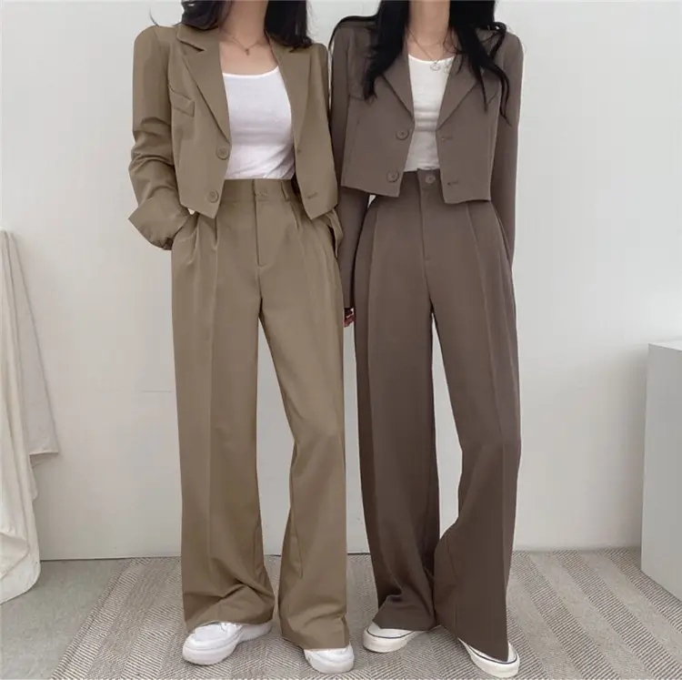 Women Pink Korean Style Suit Jacket 2025 Spring Fall Small — feature 23