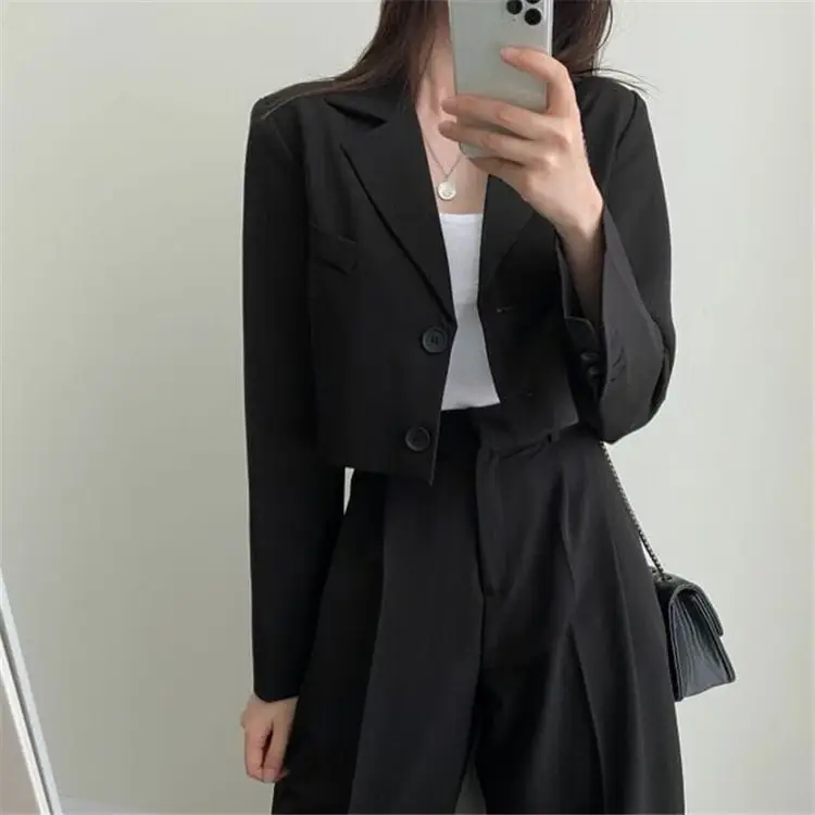 Women Pink Korean Style Suit Jacket 2025 Spring Fall Small — feature 25