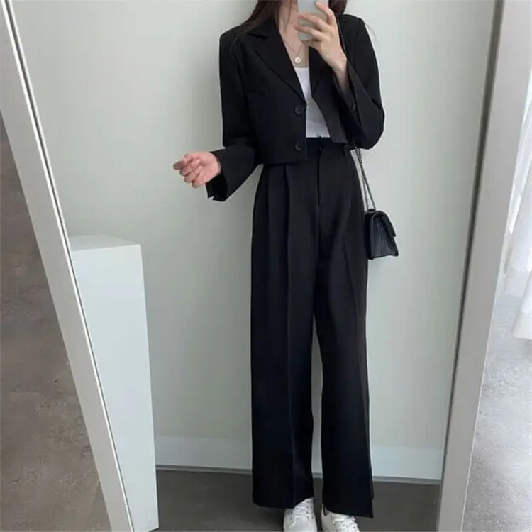 Women Pink Korean Style Suit Jacket 2025 Spring Fall Small — feature 28