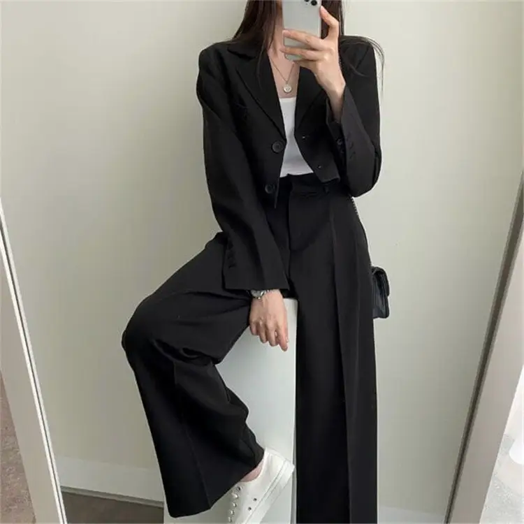 Women Pink Korean Style Suit Jacket 2025 Spring Fall Small — feature 29