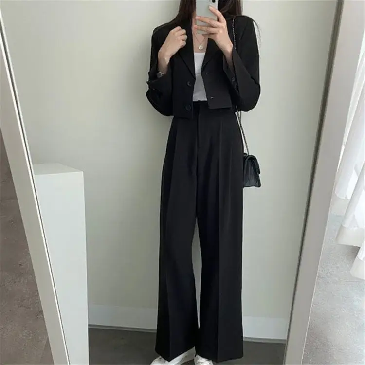 Women Pink Korean Style Suit Jacket 2025 Spring Fall Small — feature 30
