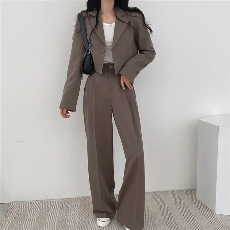 Women Pink Korean Style Suit Jacket 2025 Spring Fall Small — feature 32