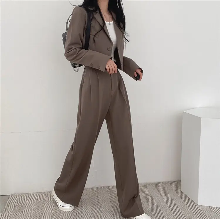 Women Pink Korean Style Suit Jacket 2025 Spring Fall Small — feature 33