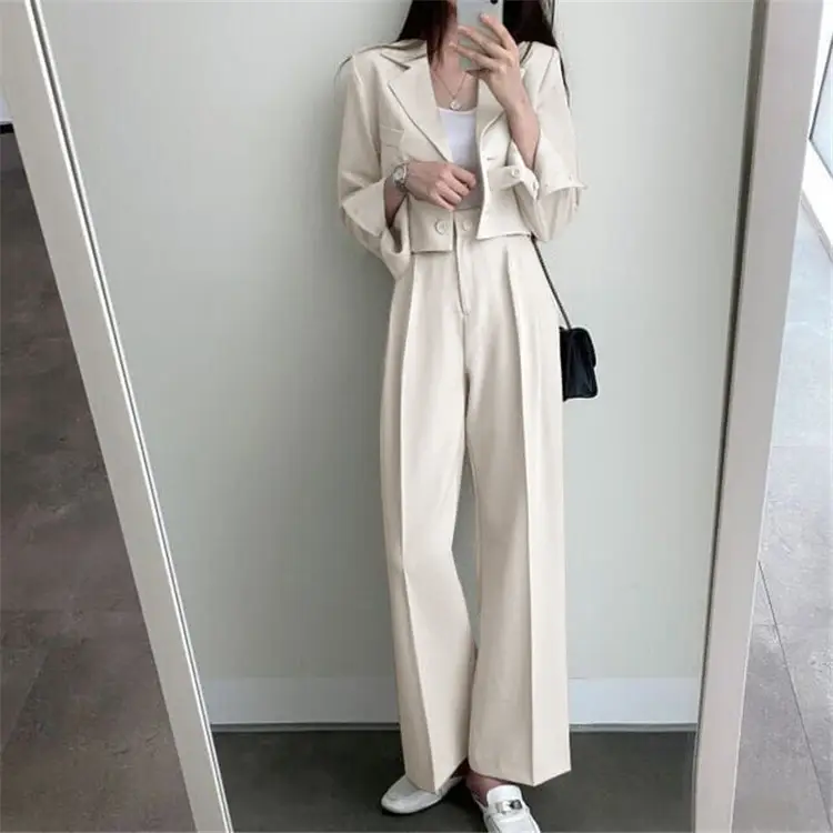 Women Pink Korean Style Suit Jacket 2025 Spring Fall Small — feature 36