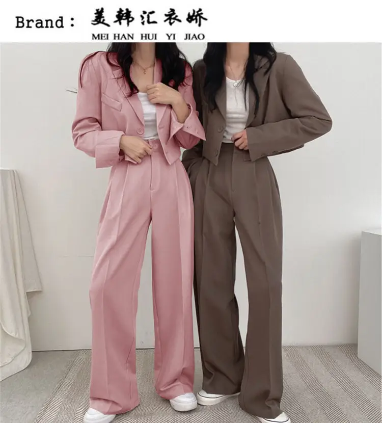 Women Pink Korean Style Suit Jacket 2025 Spring Fall Small — feature 6