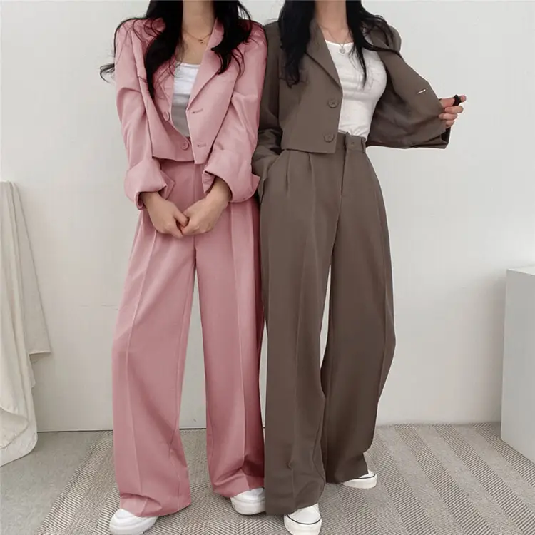 Women Pink Korean Style Suit Jacket 2025 Spring Fall Small — feature 7