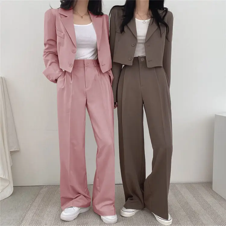 Women Pink Korean Style Suit Jacket 2025 Spring Fall Small — feature 9