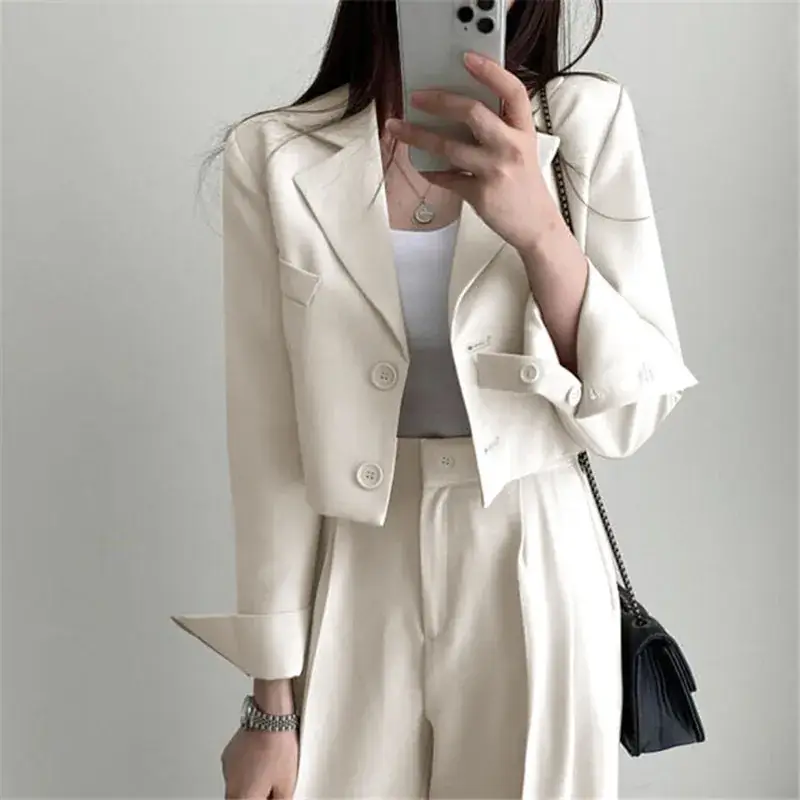 Women Pink Korean Style Suit Jacket 2025 Spring Fall Small