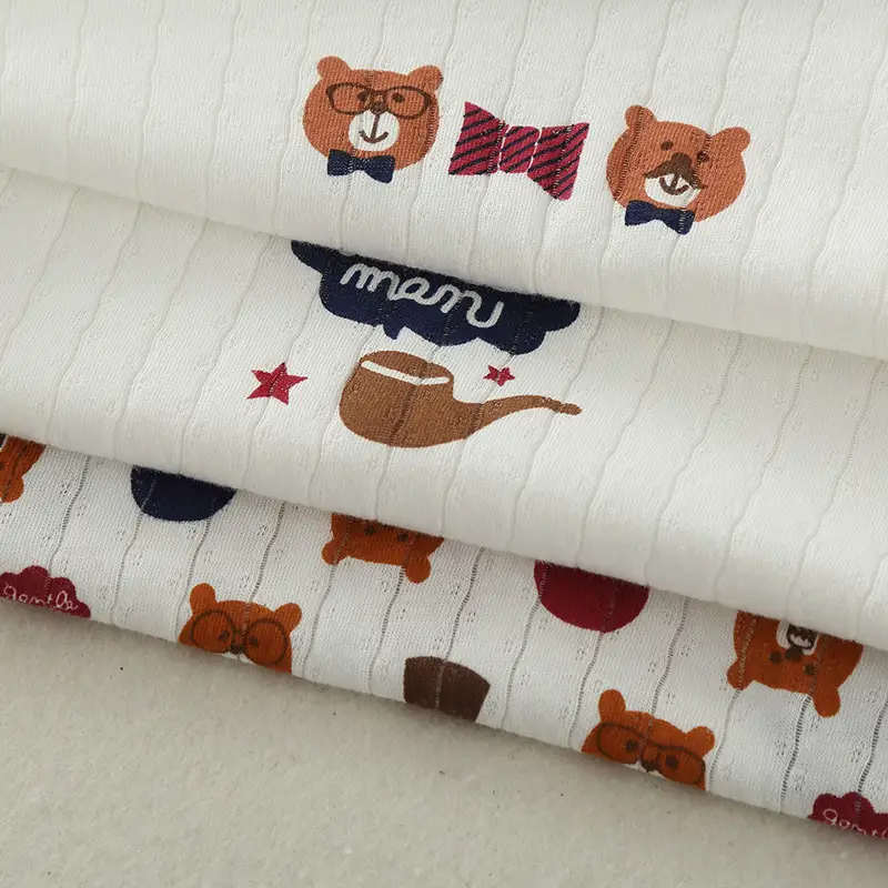 Boys Cotton Bear Print Summer T-Shirt