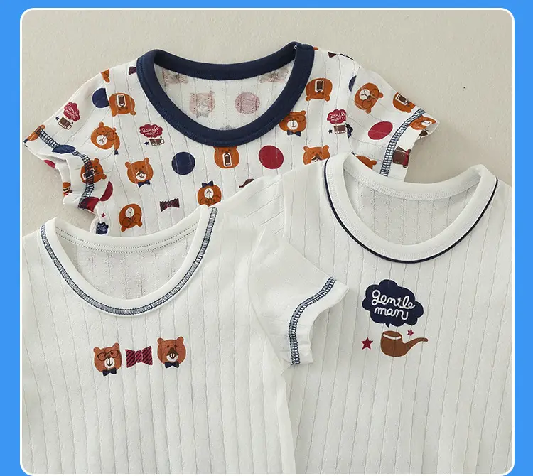 Boys Cotton Bear Print Summer T-Shirt — feature 12