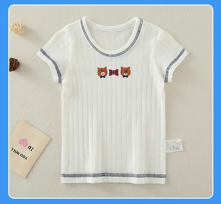 Boys Cotton Bear Print Summer T-Shirt — feature 15