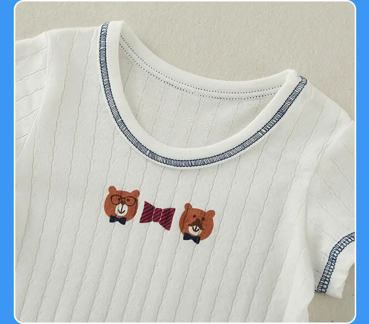 Boys Cotton Bear Print Summer T-Shirt — feature 16