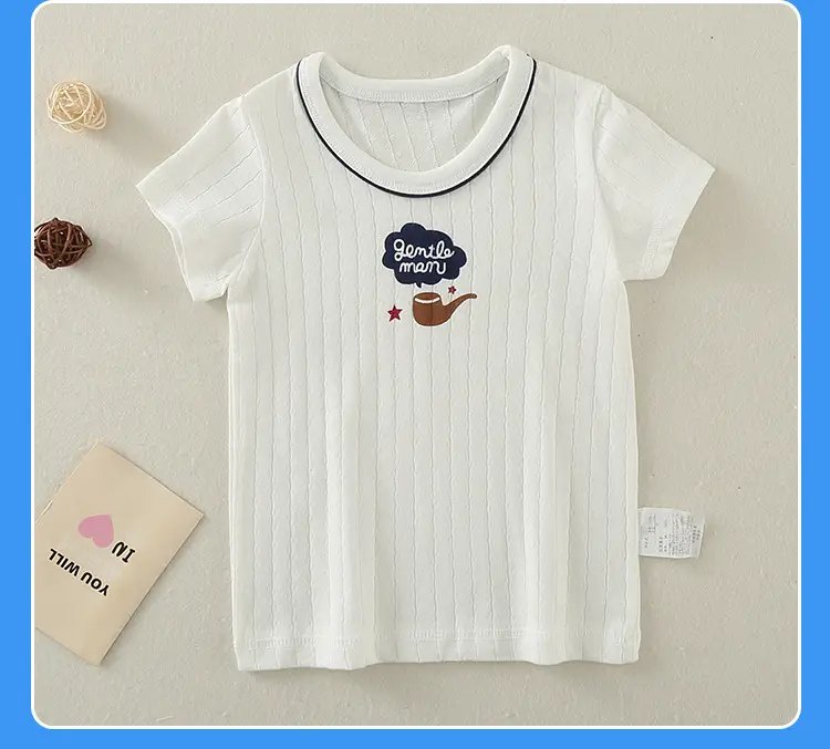 Boys Cotton Bear Print Summer T-Shirt — feature 18