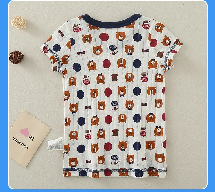 Boys Cotton Bear Print Summer T-Shirt — feature 24