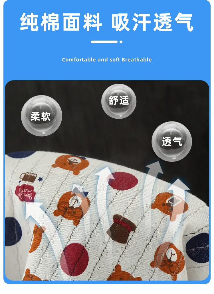 Boys Cotton Bear Print Summer T-Shirt — feature 5