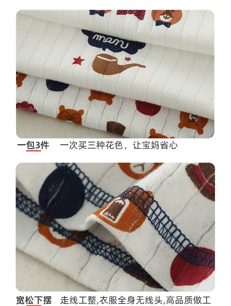 Boys Cotton Bear Print Summer T-Shirt — feature 9