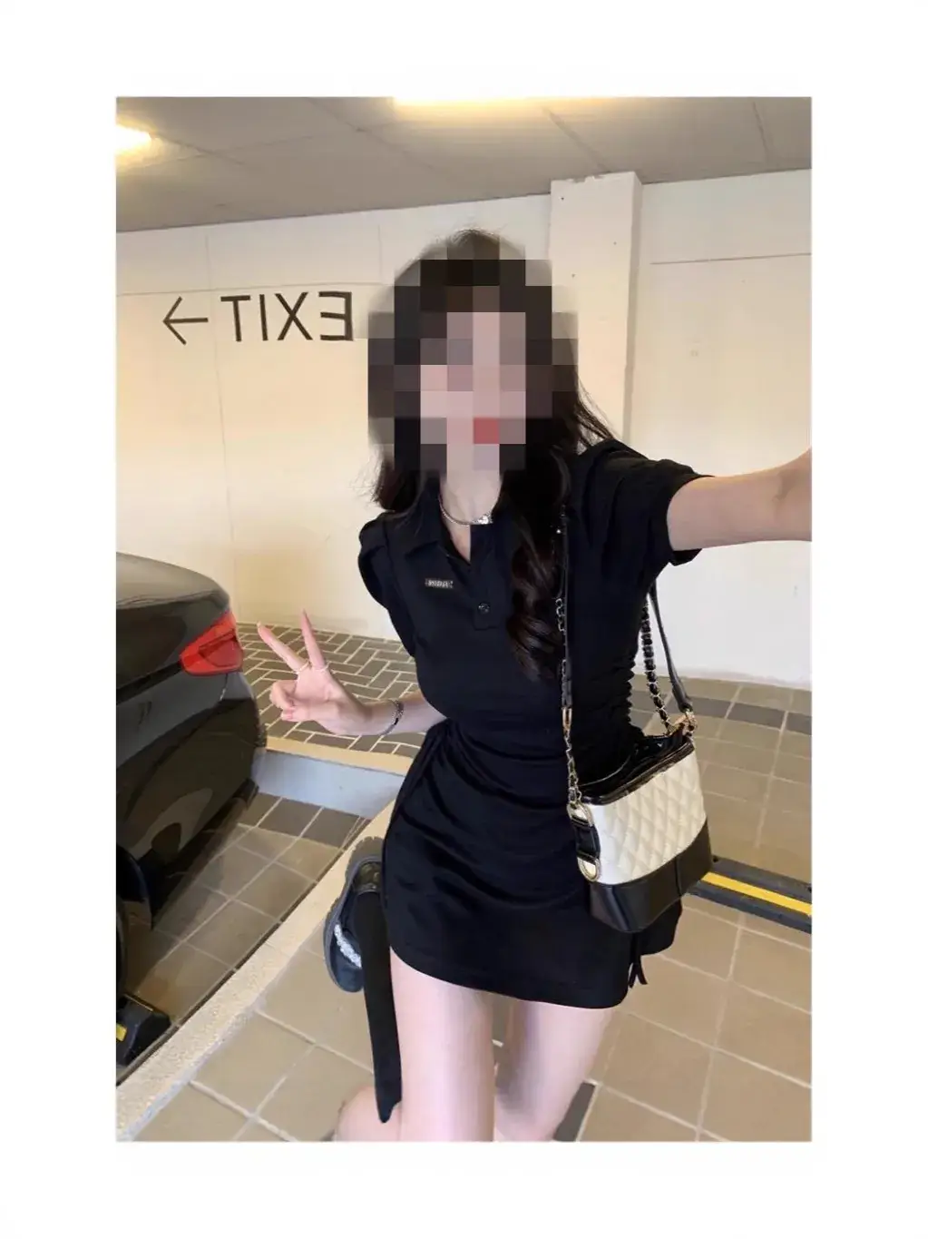 Women Polo Collar Dress Slim Fit Black Skirt 2025 - Image 5
