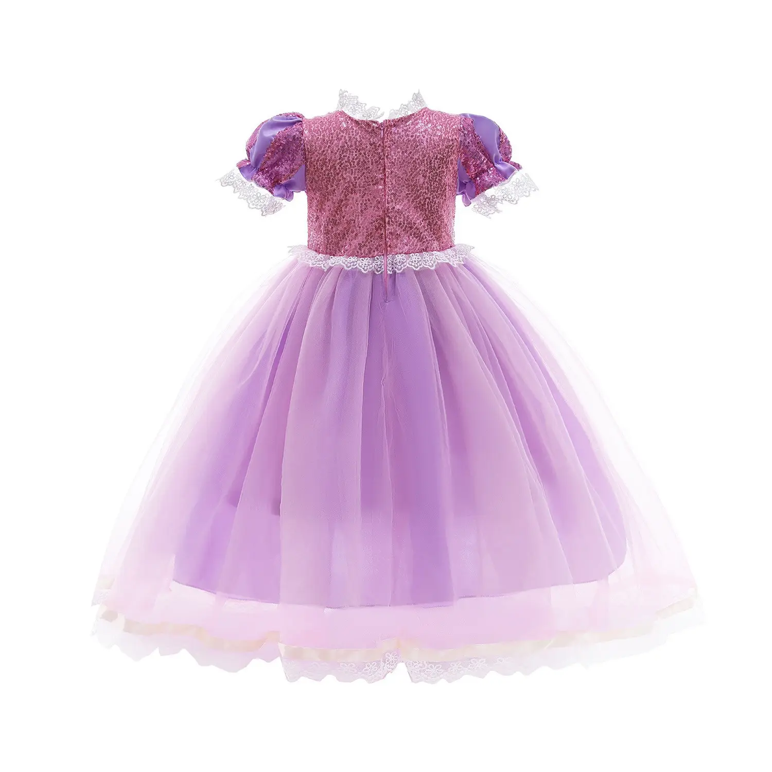 Purple Crossbody Rapunzel Dress for Girls with Crown & Gloves — feature 11