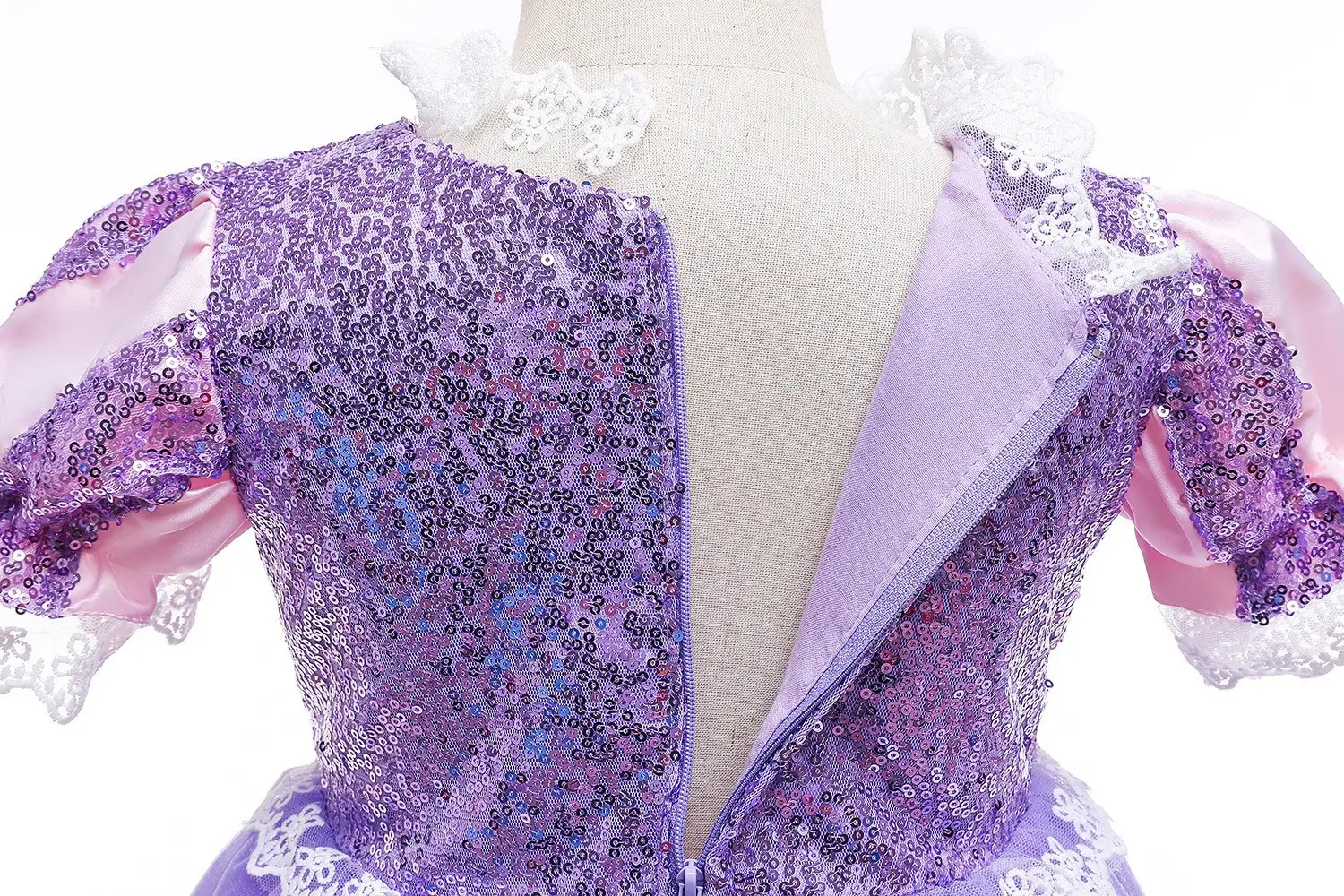 Purple Crossbody Rapunzel Dress for Girls with Crown & Gloves — feature 31