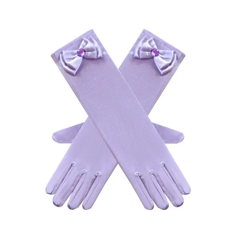 Purple Crossbody Rapunzel Dress for Girls with Crown & Gloves - Image 8
