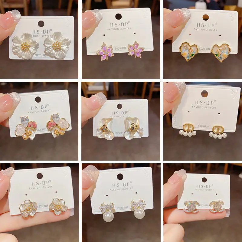 925 Silver Zircon Pearl Geometric Earrings — feature 1
