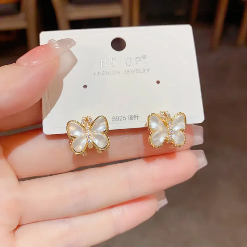 925 Silver Zircon Pearl Geometric Earrings — feature 11