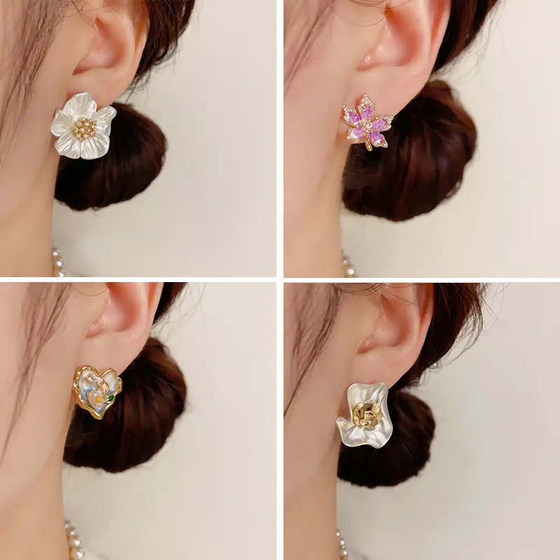 925 Silver Zircon Pearl Geometric Earrings — feature 2