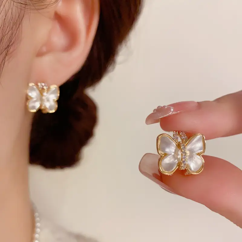 925 Silver Zircon Pearl Geometric Earrings — feature 24
