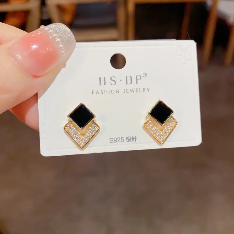 925 Silver Zircon Pearl Geometric Earrings — feature 9