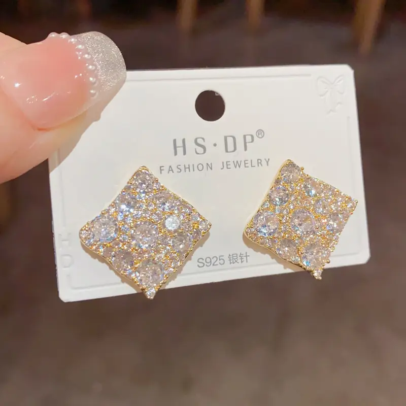 925 Silver Zircon Pearl Geometric Earrings - Image 74