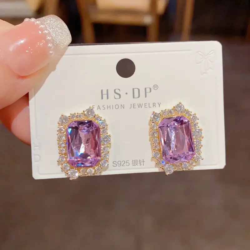 925 Silver Zircon Pearl Geometric Earrings - Image 8