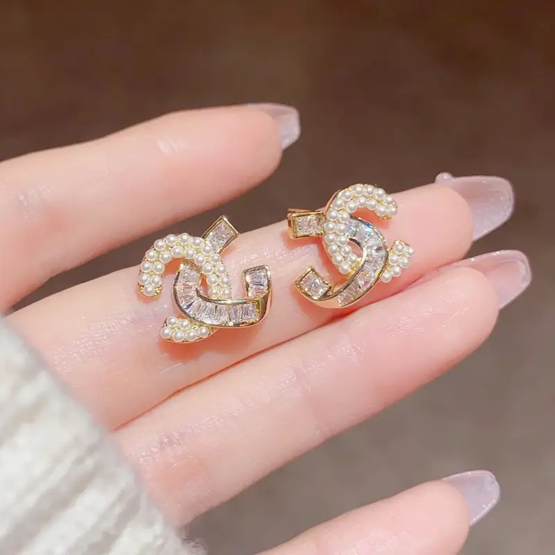 925 Silver Zircon Pearl Geometric Earrings - Image 20