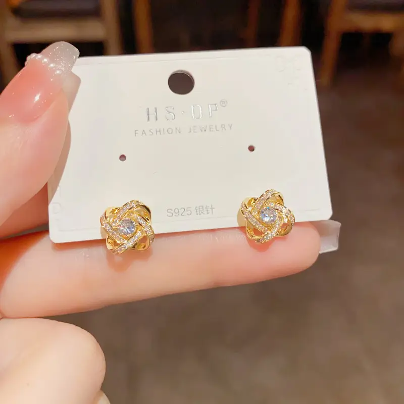 925 Silver Zircon Pearl Geometric Earrings - Image 31