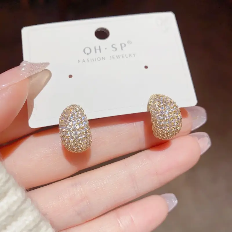 925 Silver Zircon Pearl Geometric Earrings - Image 34